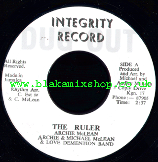 7" The Ruler/The Ruler Pt 2 ARCHIE McLEAN/MICHAEL McLEAN & LOV