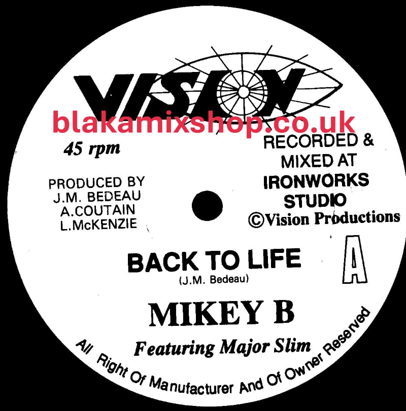 12" Back To Life/Imagination MIKEY B ft MAJOR SLIM