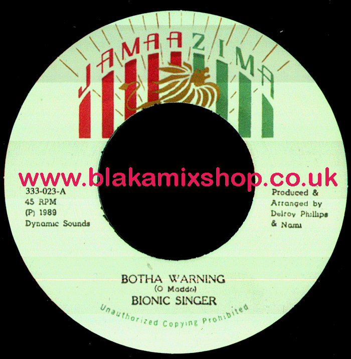 7" Botha Warning/Version BIONIC SINGER