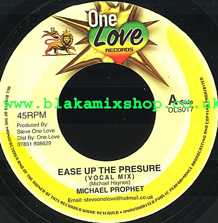 7" Ease Up The Pressure/Dub MICHAEL PROPHET