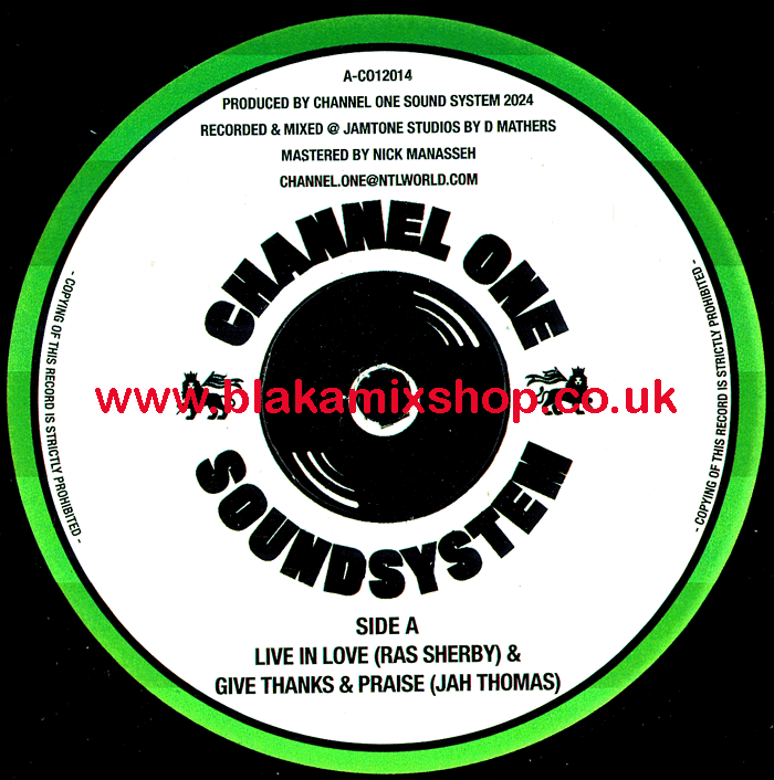 12" Live In Love/Give Thanks & Praise RAS SHERBY/JAH THOMAS