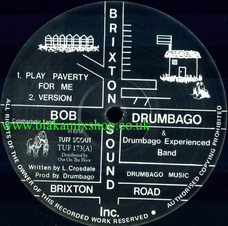 12" Play Paverty For Me/Alternate Mix- BOB DRUMBGO & Drumbago Ex