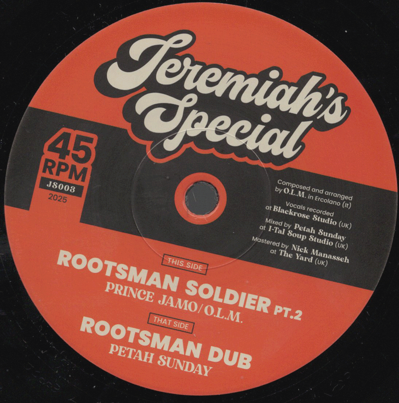 7" Rootsman Soldier pt 2/Dub PRINCE JAMO/O.L.M.