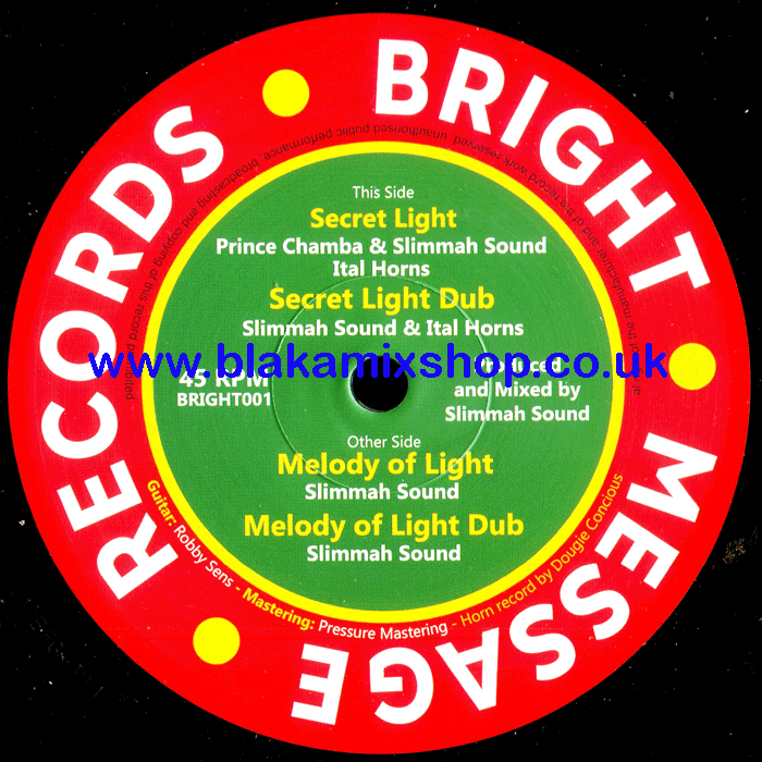 12" Secret Light/Melody Of Light PRINCE CHAMBA & SLIMMAH SOUND