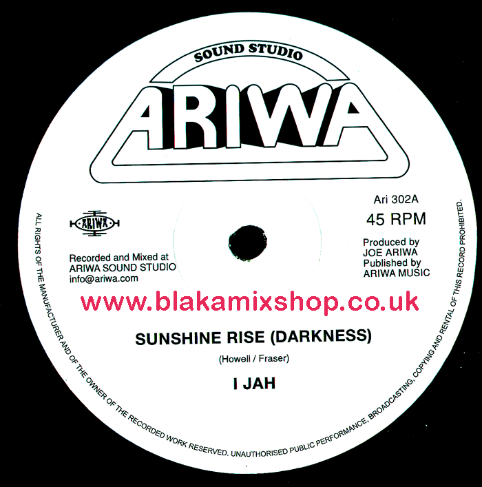 12" Sunshine Rise [Darkness]/Paranormal Dub I JAH/JOE ARIWA