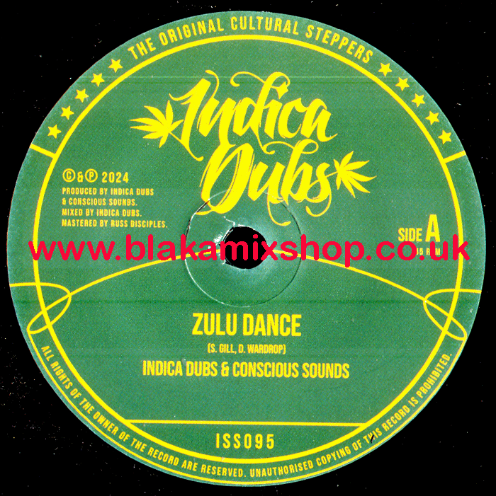 7" Zulu Dance/Dub INDICA DUBBS & CONSCIOUS SOUNDS